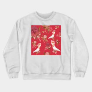 Australian Christmas - Cockatoo and Native Flowers Crewneck Sweatshirt